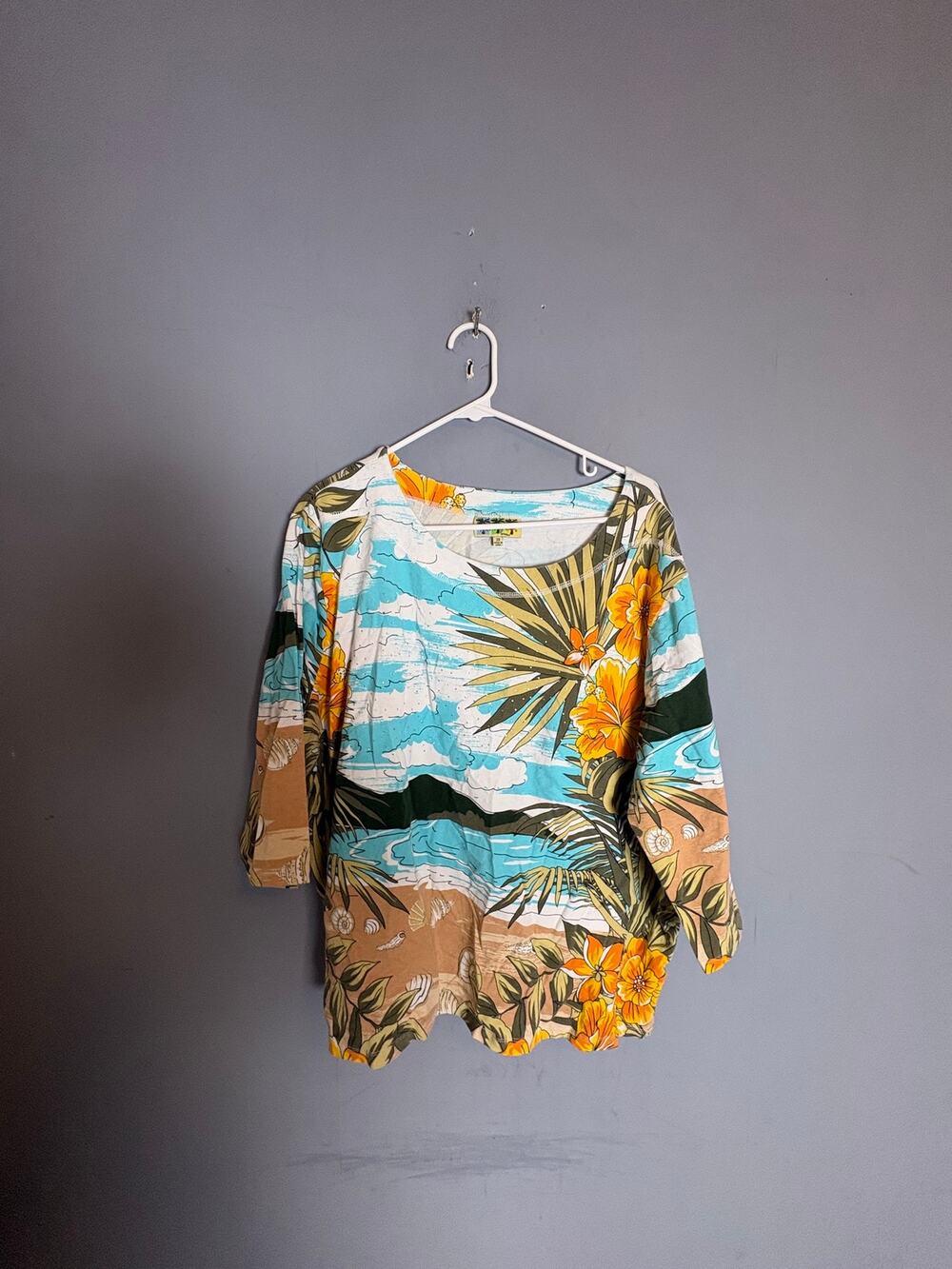 Palm Grove Tropical Floral Button Front Shirt Men’s Size 3XL